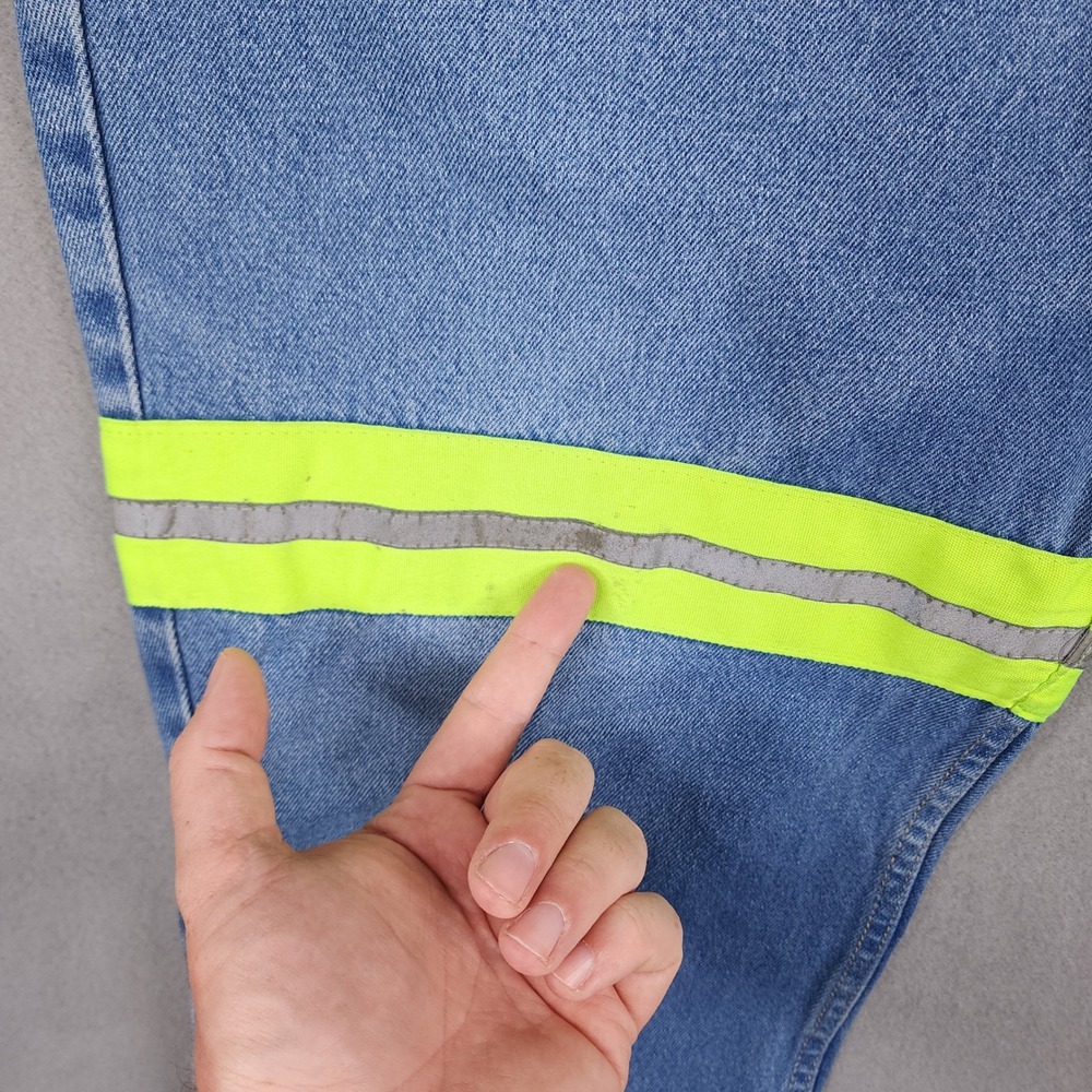 Bulwark Mens 40x34 Blue High Visibility Reflective Workwear Jeans - Picture 2 of 14